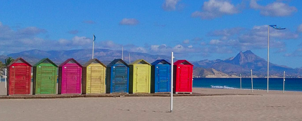 Cabines plage couleurs